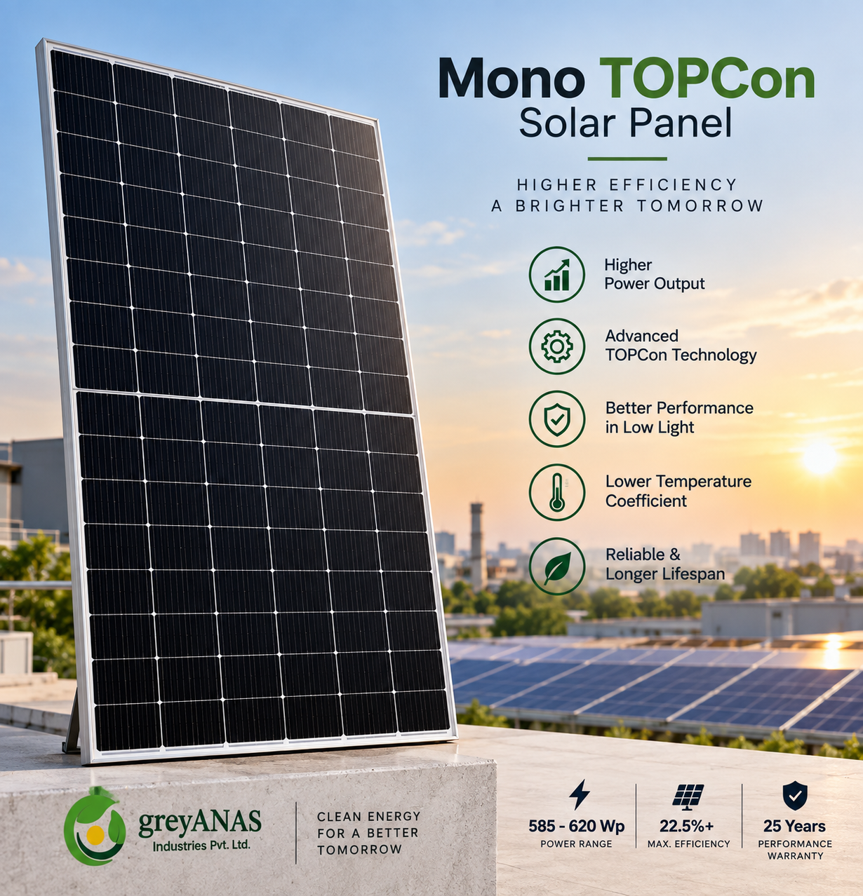TOPCon bifacial solar module